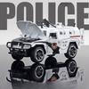 1:32 Scale Knight Armored Special Warfare Police Car Model Toy 5 Doors Opened Pull Back Alloy Diecast Sound Light Ornament Gifts