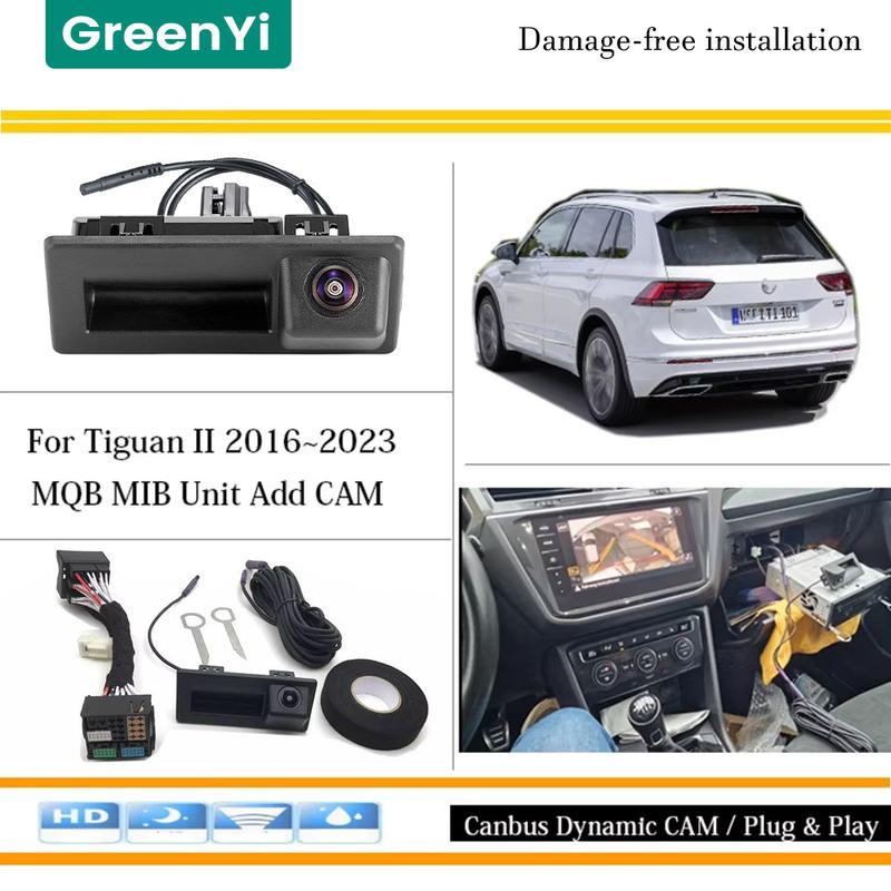 GreenYi Canbus Dynamic Camera For VW Tiguan ll 2016~2023 Rear View Camera Reversing CAM For MlB Unit Original Screen Plug&Play