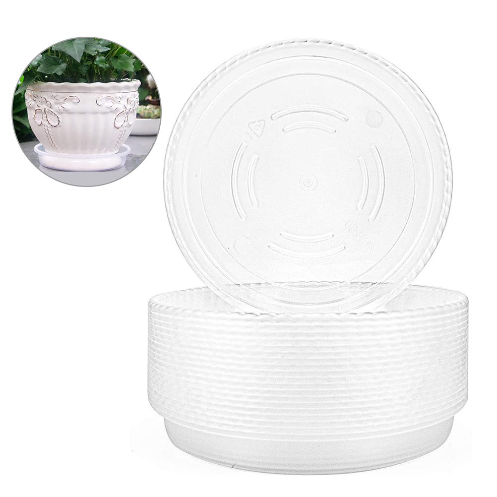 10 Pcs Clear Plant Saucers Plastic Flower Pot Drip Trays for Indoors Outdoors