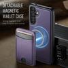 For Samsung Galaxy A55 5G Magnetic Case JEEHOOD J10 Leather Back Phone Cover with Detachable Card Holder Kickstand