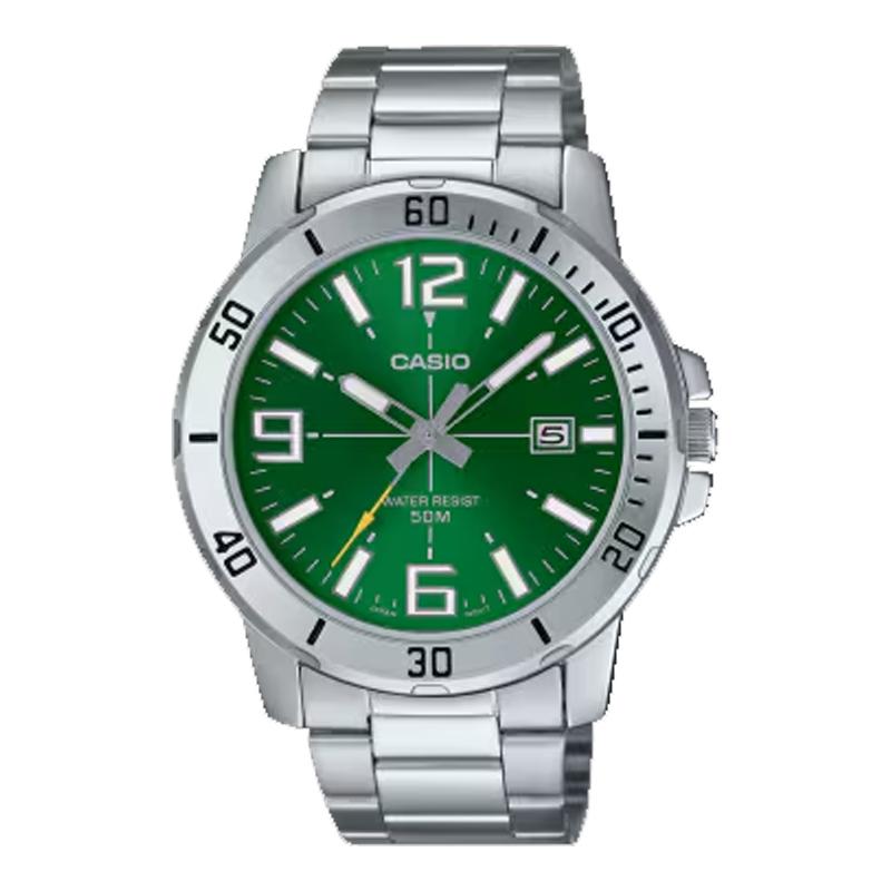 Casio Унисекс Стандартная серия Зеленые часы MTP-VD01D-3BV MTP-VD01D-3BV