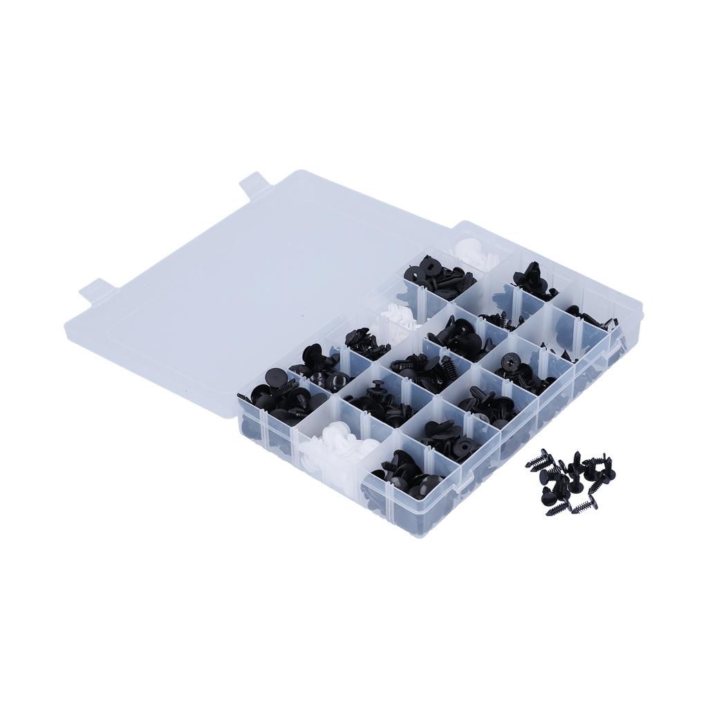 415pcs Car Retainer Clips Auto Plastic Fasteners 18 Kinds Push Pins Body Rivets Assortment Set Box