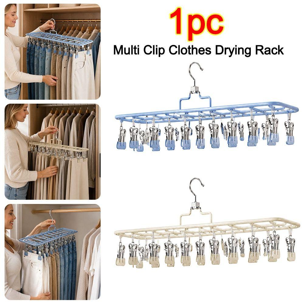Multi Clip Clothes Drying Rack Windproof Pants Hanger Gifts Laundry Drying Hanger Home Organizer