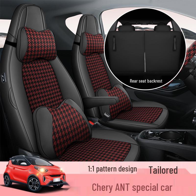 Чехол на сиденье из льна для электромобиля Chery eQ1, Полный обхват, Всесезонный