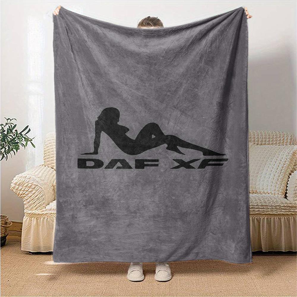 1pc DAF XF Soft Flannel All Season Throw for Home, Office, Outdoor UseDurable Comfort Soft Warm Throw for Home
