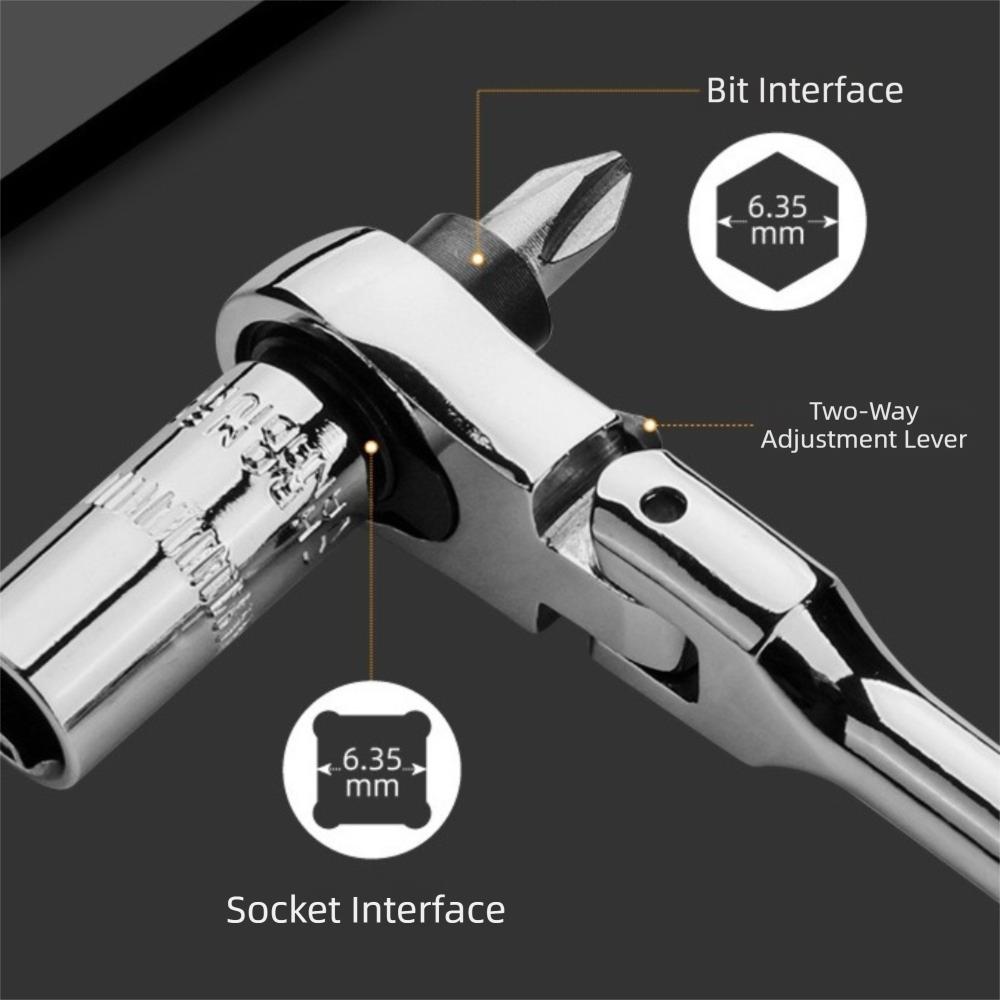 Metal Quick Spanner Tool Round Handle Double Head Ratchet Durable Ratchet Wrench  Hand Tool