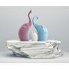 Beautiful Ceramic Elephant Family for Home Decor (Pack of 1,Multi-Coloured)
