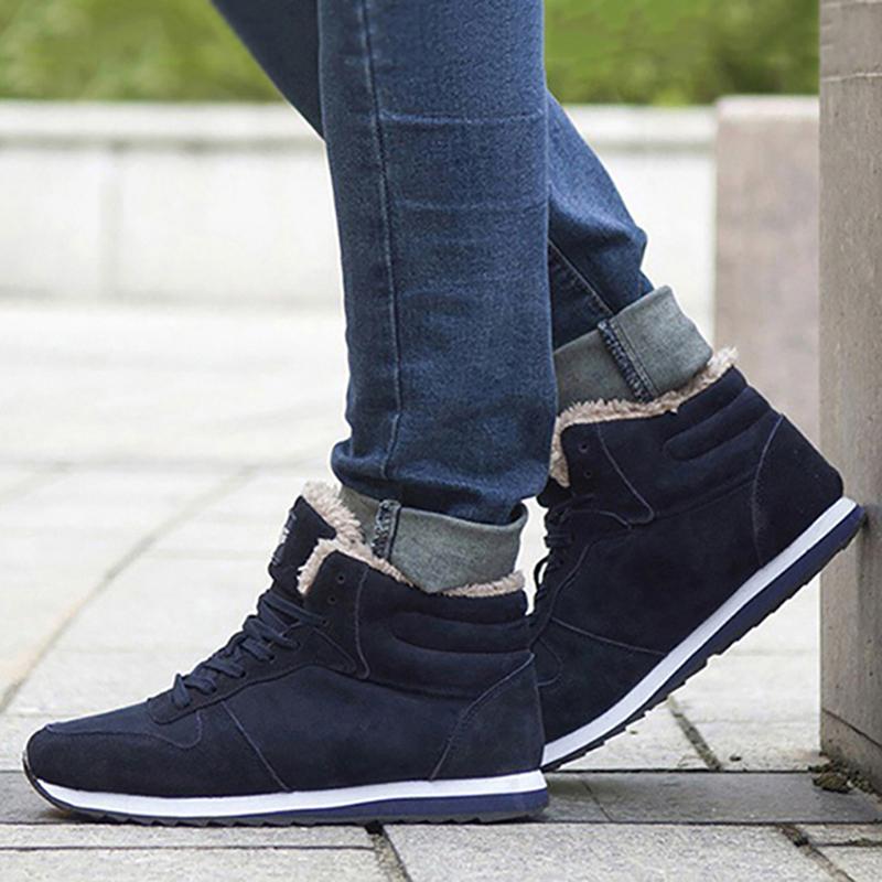 Мужские ботинки, теплая зимняя обувь на меху, мужские зимние ботинки, ботильоны на шнуровке, мужская зимняя обувь, кроссовки