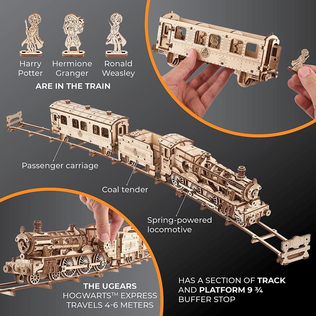 UGEARS Гарри Поттер Хогвартс-Экспресс Деревянная поделка Без клея и инструментов Головоломка для взрослых, Модель, Требуется,