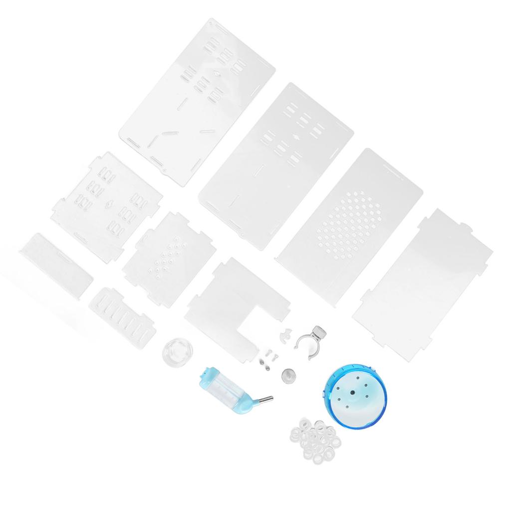 Прозрачная клетка для хомяка из акрила с бесшумным колесом для упражнений, клетка для маленьких животных для хомяка