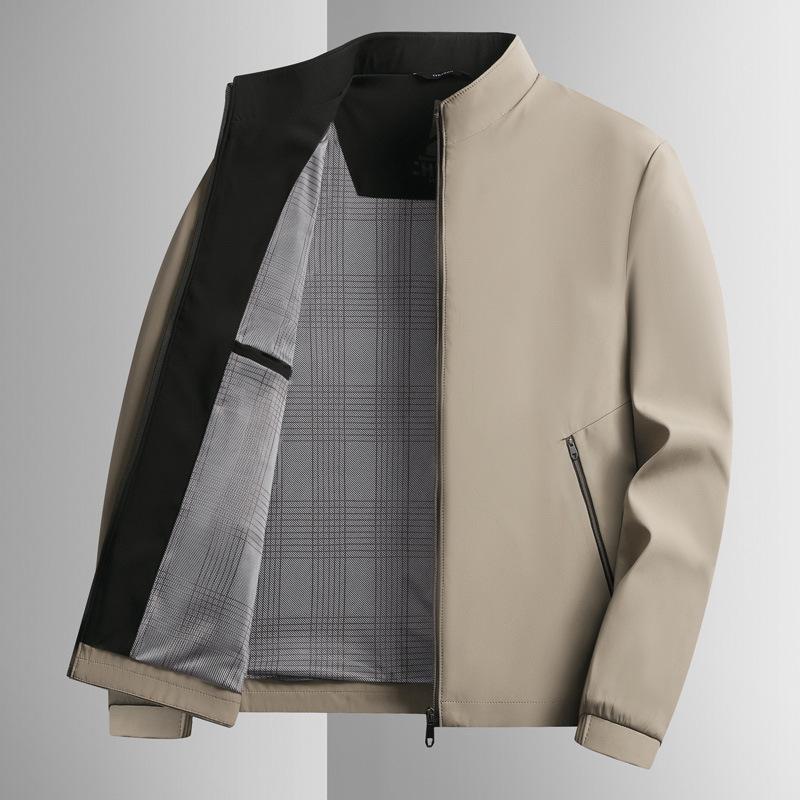 Куртка Мужская Осенний Стиль Для Пожилых Воротник-стойка Папа Повседневная Куртка Мужская на Одежде