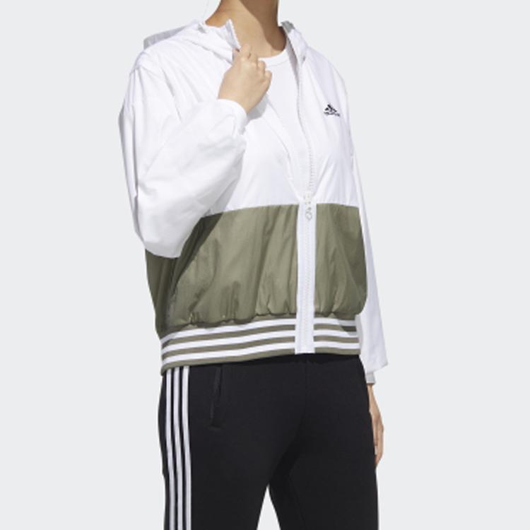 Adidas MH Fem Spliced Hooded Woven Windbreaker Jacket Women White GF0129