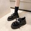 Готические туфли Лолиты на платформе с металлической цепочкой, женские весенние туфли-лодочки из лакированной кожи в студенческом стиле, коллекция 2024 года, женская обувь для школьной формы в Японии