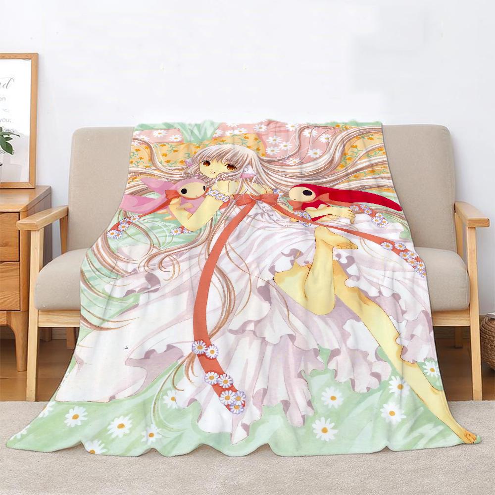 New Arrival Chobits Anime Warm Blankets for Cold Boho Blanket King Size Home Interior Beach Towel Fluffy Plaid Bed Throw Knee &