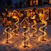 Creative Lawn Stakes for Parties Solar Christmas Garden Stake Light, Cute Gingerbread House/Elf Boy/Bear Outdoor Waterproof Lights Pathway Lamp