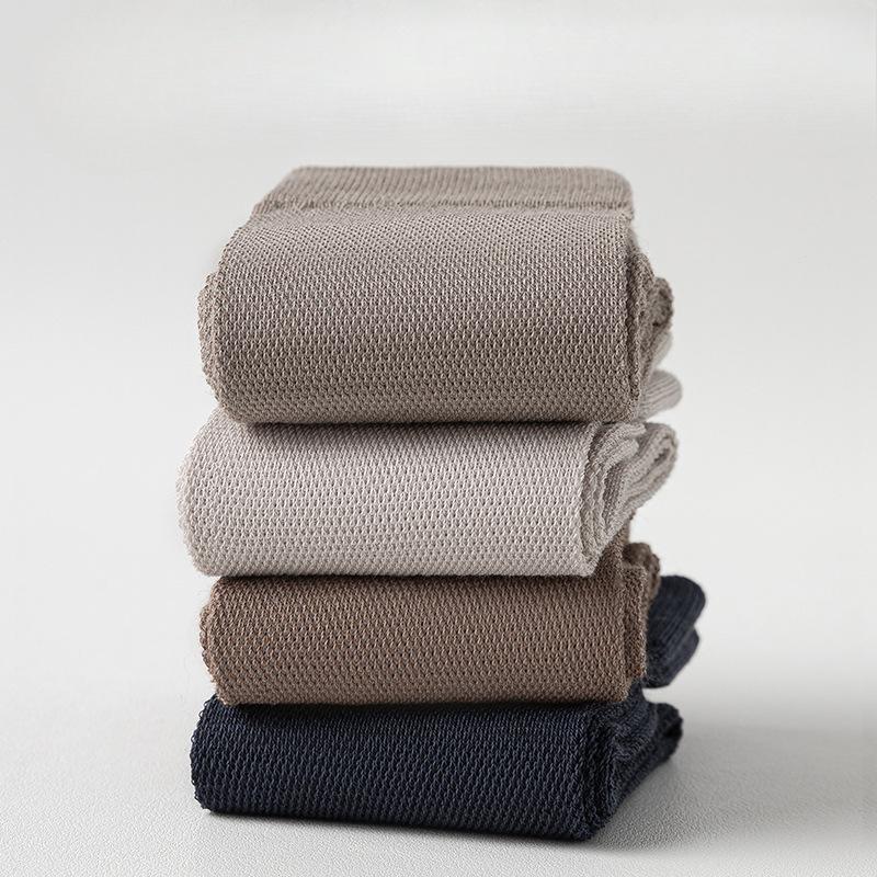 Мужские удлиненные носки до середины икры, однотонные длинные носки, антибактериальные и дезодорирующие, тонкие дышащие носки для весны и лета