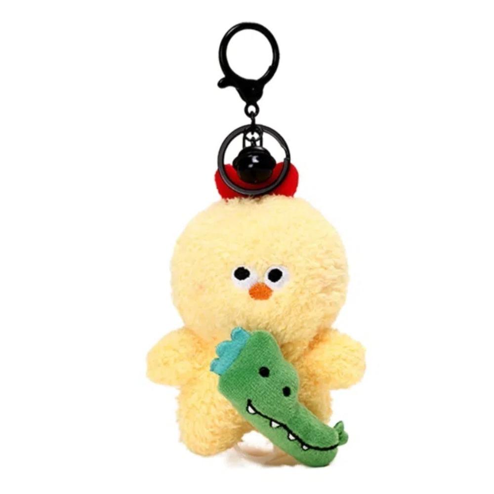 Bear Cartoon Crocodile Pendants Funny Friends Bag Charm Yellow Plush Animal Key Ring  Couple