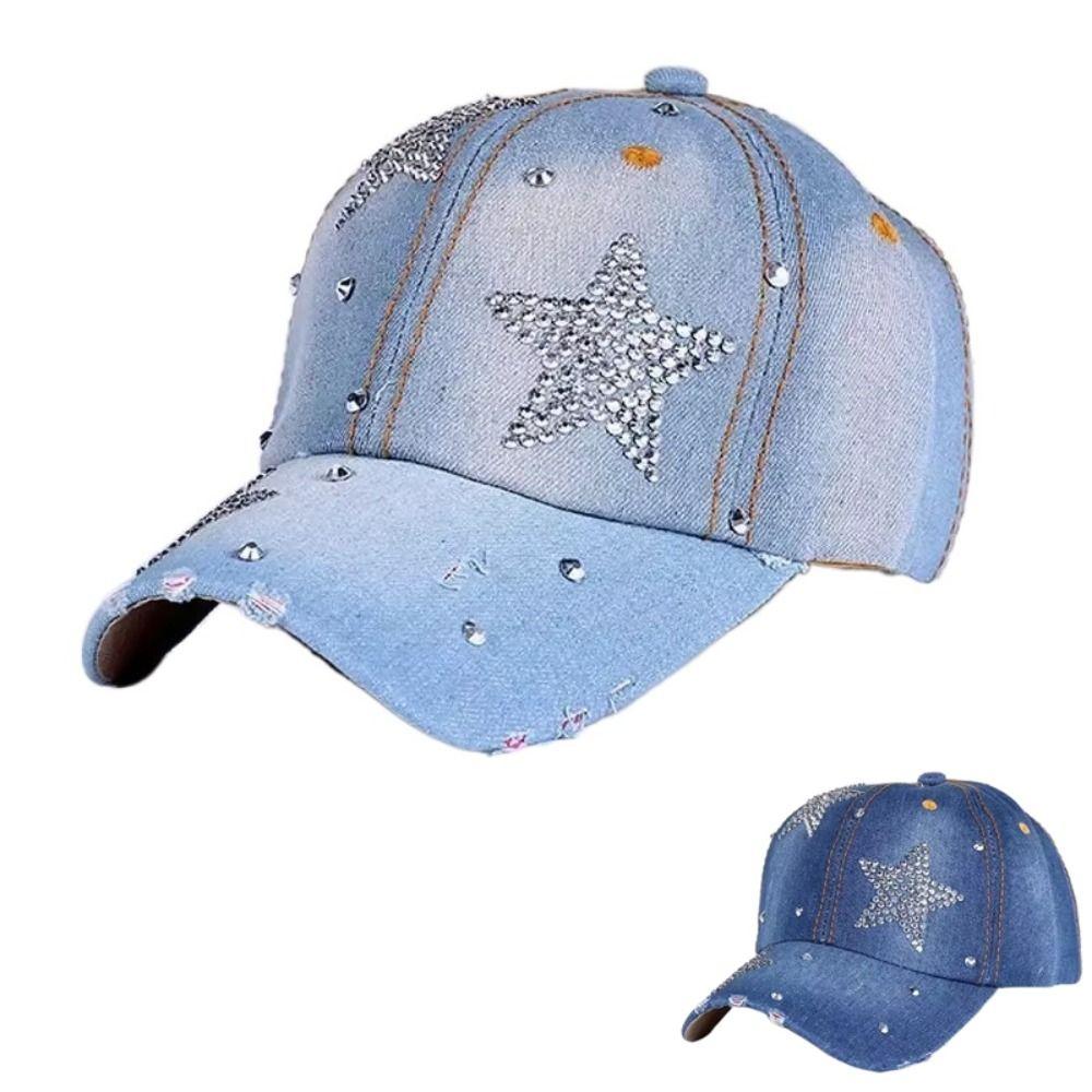 Adjustable Rhinestone Baseball Cap Curved Brim Duck Tongue Hat 2025 Sequins Sports Hat