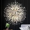 Modern Crystal Chandeliers Firework, Non-dimmable, 12-Light Chrome Dandelion Sputnik Ceiling Light Fixtures, for Bedroom Living Room