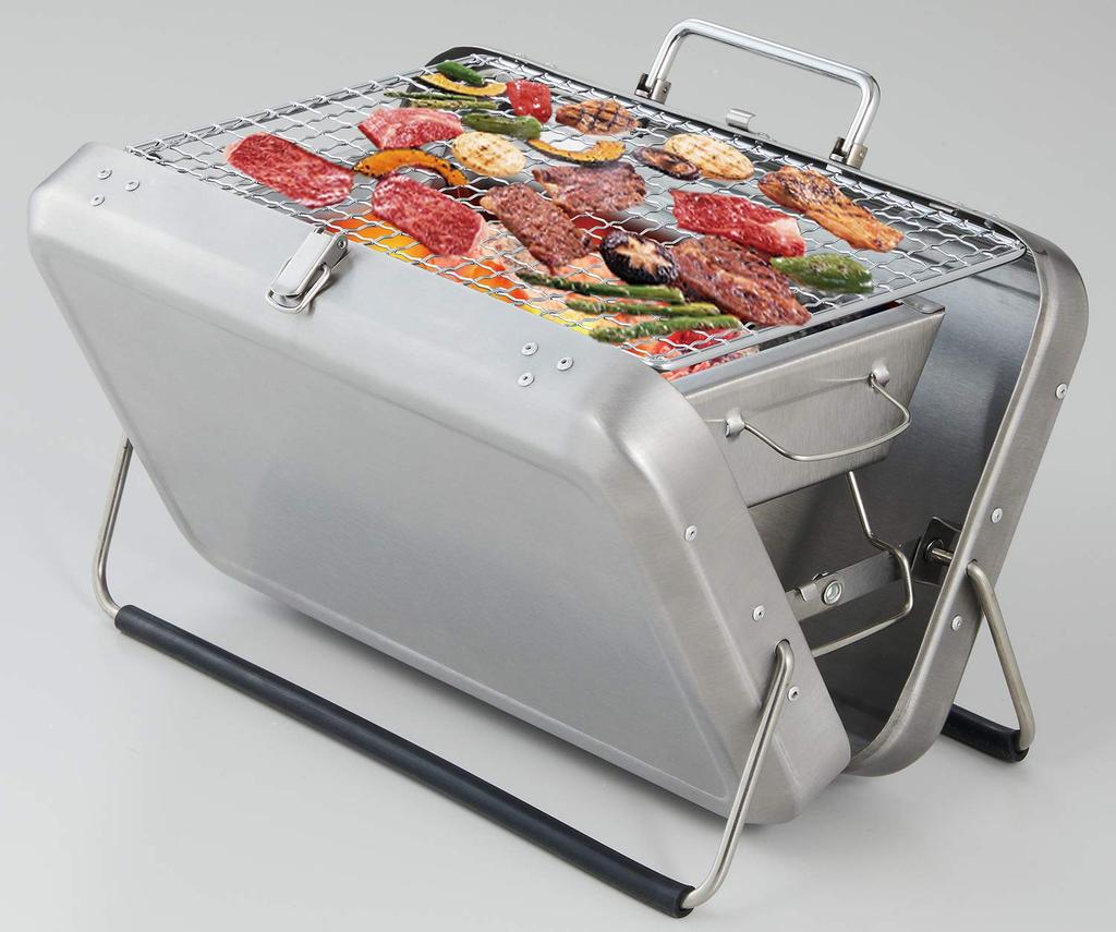 Bestco BBQ Person Attache Case Supplies, Silver, 1-2 Capacity, Compact, Foldable, Type, ND-6111