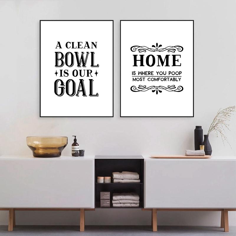 Настенный декор для ванной комнаты, забавные таблички для ванной, плакаты и принты, современный минималистичный художественный декор, настенная картина, украшение для туалета