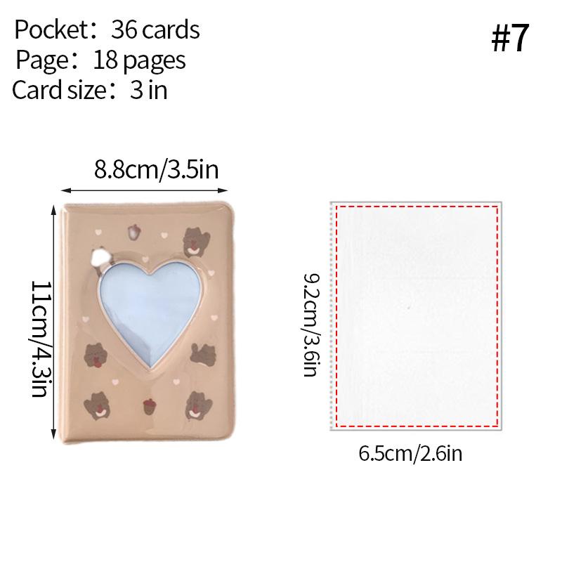 Mini Photo Album Kpop Korea Idol Star Chasing Binder Photocard Holder 3 Inch Love Heart Hollow Picture Storage Album Case