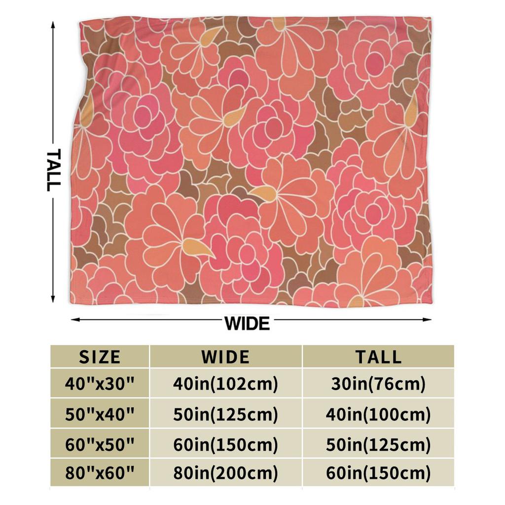 Funky Florascape In Coral Pink Custom Soft Party An UltraSoft Micro Fleece Blanket