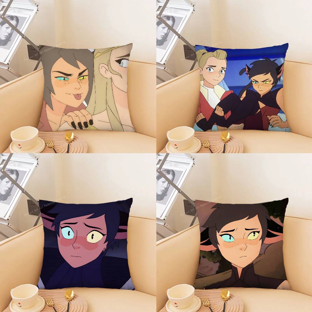 pc CCatradora Shera Vintage Anime Pillow Case Fashion Square Pillowcase Bedroom Sofa Room Ins Decoration Leisure