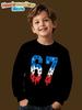 6 7 Meme Kids Sweatshirts Funny Digital Graphic Round-Neck Hoodie Casual Long Sleeve Top Loose Streetwear Fashion Girl Clothes