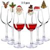Christmas Wine Glass Accessories 10pcs Santa Hat Cup Cards for Decoration