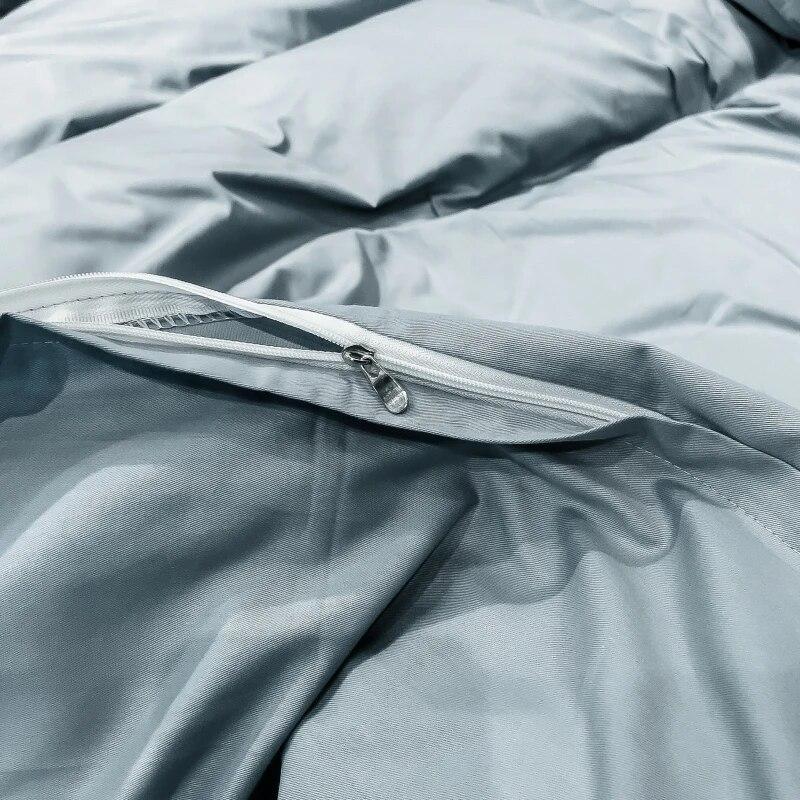 400TC Luxury Egyptian Cotton Bedding Set Full Queen King Size Duvet Cover Bed Fitted Sheet Set Pillowcase Bed Linen Solid Color