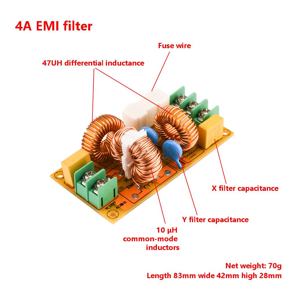 2A 4A 10A 20A Filter EMI Electromagnetic Interference Filter EMC FCC High Frequency Power Filtering AC110-250V