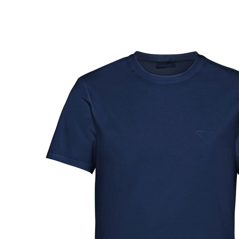 Prada logo-embroidered cotton T-shirt UJN712-1YDP-F0124-S-211