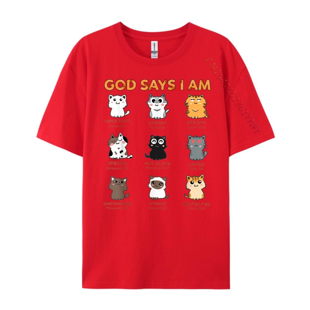 God Says I Am Kitten Cat Funny Cats Bible Verse Christian Funny T Shirts High Quality