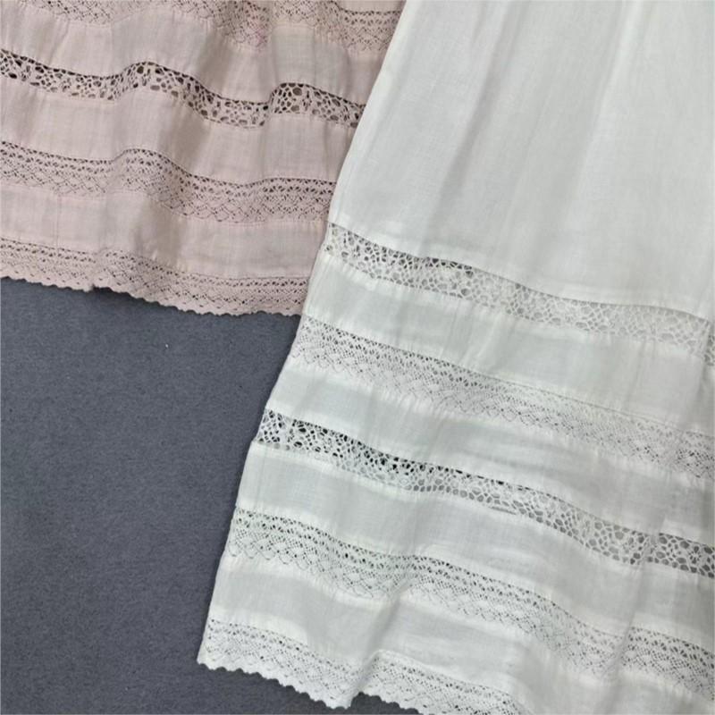 Johnature Лето Осень Японские кружевные панели Чистый Рами Эластичные юбки на завязках Свободные женские юбки Мори