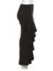 Women's Slit Black Midi Skirt High Waist Irregular Ruffled Skirt Sexy Bottom Clothes Fashion Streetwear Spring Summer