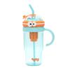 Water bottle summer dopamine large capacity plastic cup cute big eye boy high value straw cup with handle anti-drop ice cup