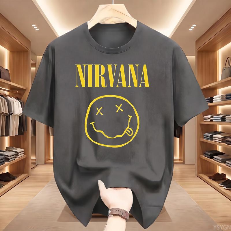 New Nirvana Rock Band Unisexs 100cotton Tshirt Hiphop Style Unisexs and Unisexs Oversized Y2K Tee Casual Loose Outdoor Street