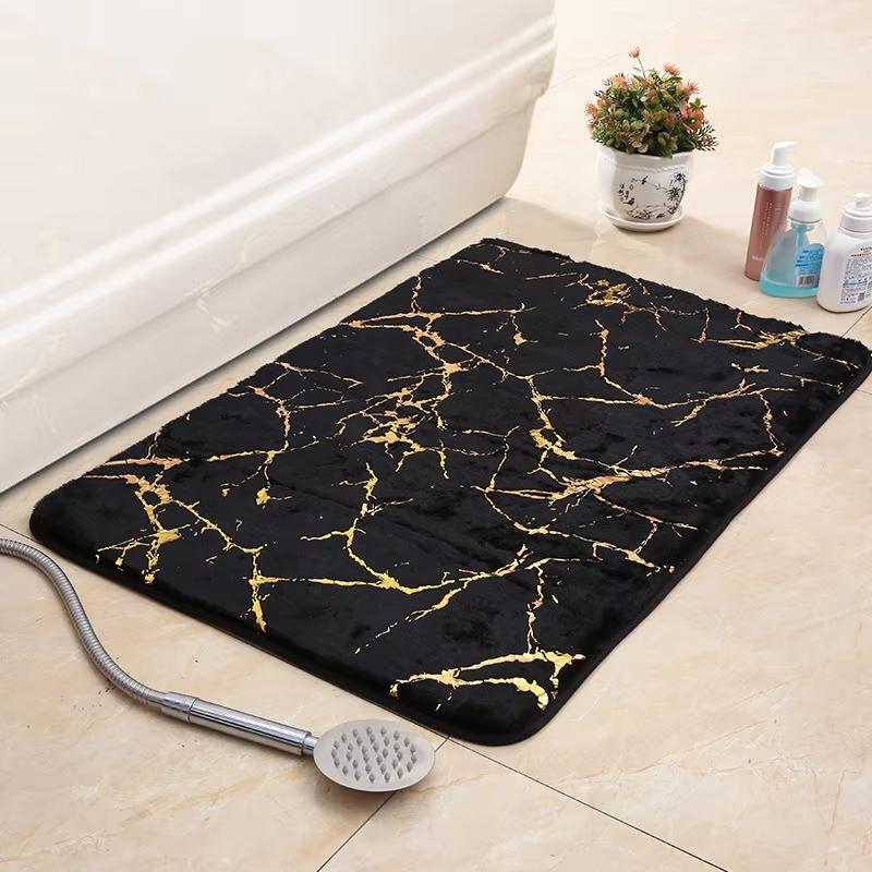 Flannel Bath Mat Modern Living Room Area Small Rug Washable Bedroom doormat Bathroom Rectangle Non Slip Toilet Floor Mat