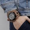 Fashion Steam Punk Rock Style Leather Bracelet Watch Wristwatch Red Blue Green Black Brown Genuine Leather Strap Watch