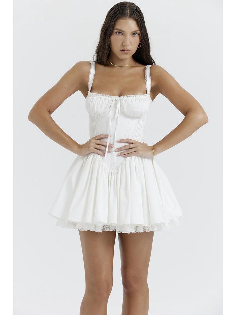 Летнее женское сексуальное мини-платье с шнуровкой в европейском и американском стиле