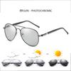 Luxury Men's Polarized Aviation Sunglasses Driving Sun Glasses For Men Women Vintage Black Pilot Photochromic Sunglasses UV400