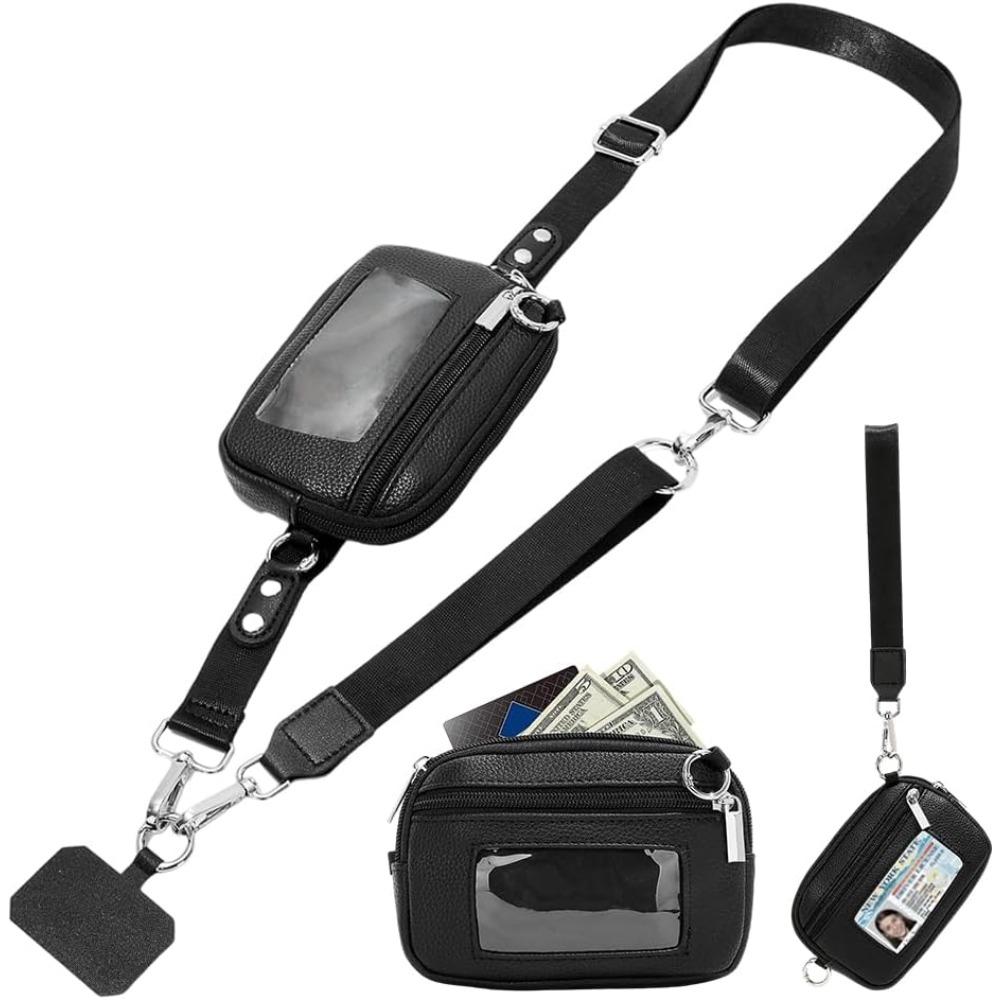 Adjustable Phone Lanyard Crossbody Strap,360° Rotatable Tether Tabs,Clip and Go Strap for Phone with Wallet Crossbody
