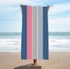 Colorful Vertical Striped Print Polyester Beach Towel Rainbow Quick Dry Bath Towel for Summer Swim Pool Vacation Sand Free