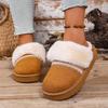 Fashion Women Slippers 2025 New Comfort Fur Platform Slippers Winter Warm Cotton Shoes Woman Fashion Fluffy House Slippers Slides Women