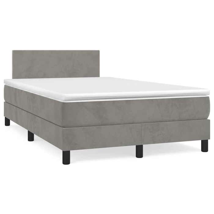 Maison Exclusive - Sommier à lattes de lit avec matelas LED gris clair 120x190 cm