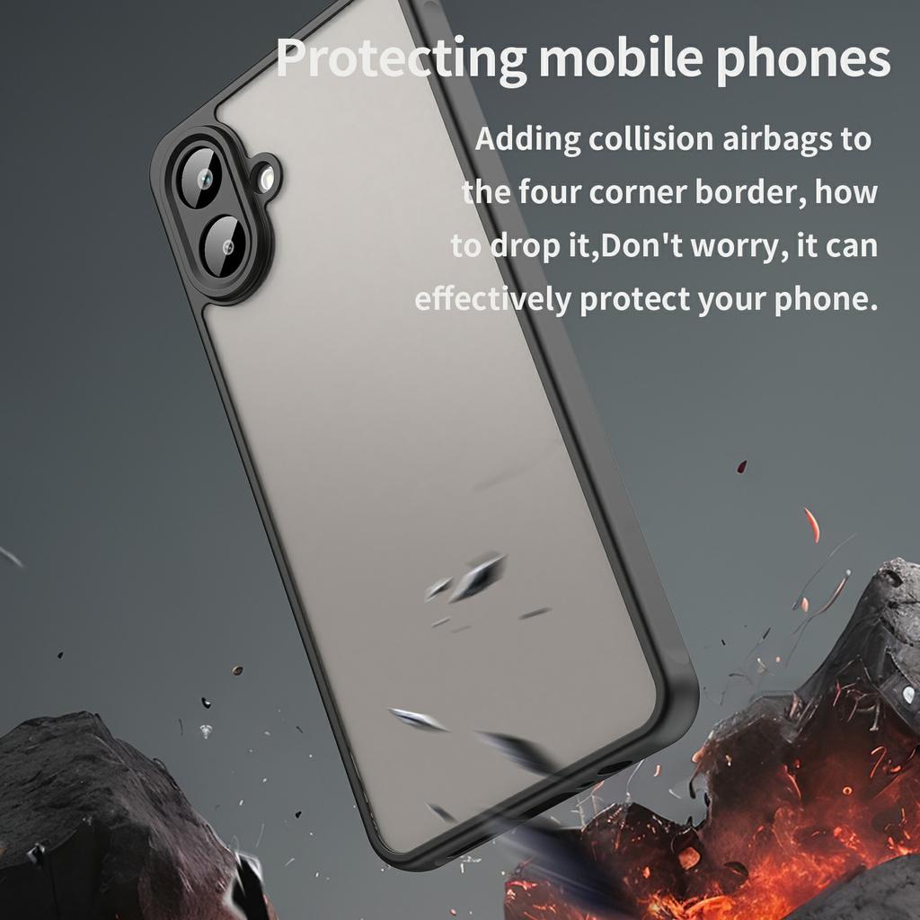 For Samsung Galaxy A07 4G Case Drop Proof Airbags Frosted Translucent PC+TPU Phone Back Cover