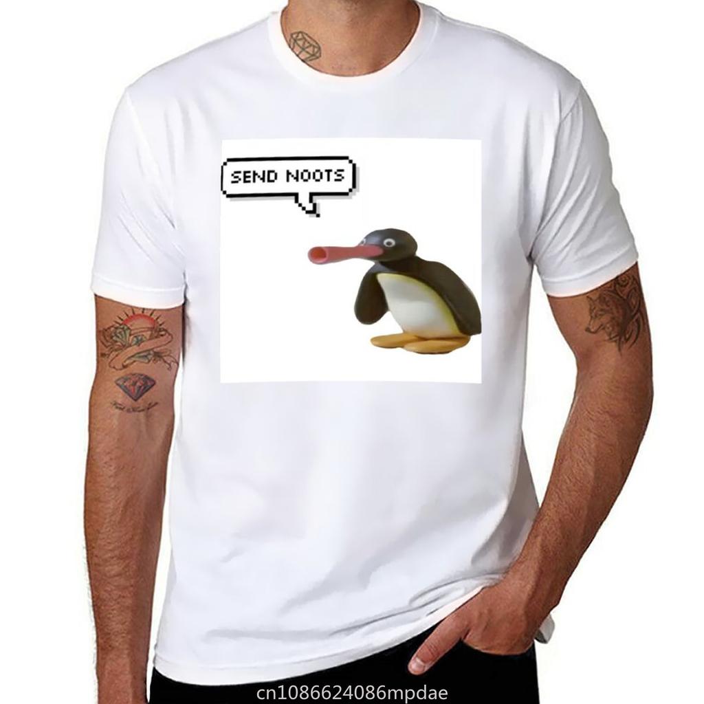 Pingu- Send Noots T-Shirt tops plain customizeds men graphic t shirts