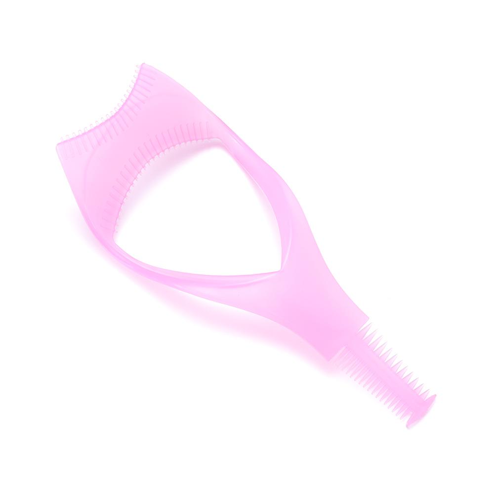 Protect Eyes Crystal Mascara Shield Make Up Brush 3-In-1 Eyelash Comb Template Applicator Tool