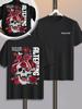 Unisex Deadly Rose Skull Snake Graphic T Shirt Double Sided Print Oversized Short Sleeve Tees Vintage Gothic Streetwear Punk Back